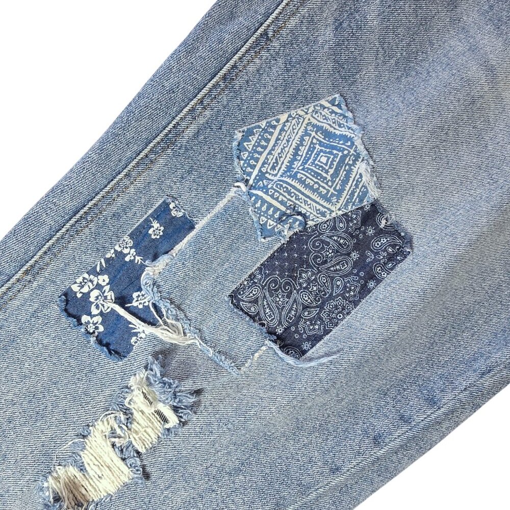 Maurices Light Blue High Rise Patchwork Jeans - Picture 7 of 7